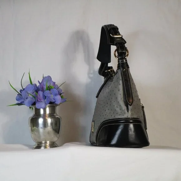 Dooney & Bourke Embossed Ostrich Style Leather Bag, Wallet, Checkbook Cover EUC - Picture 3 of 16